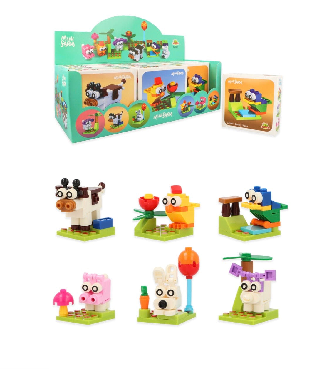 6 pcs Farm Animal Building Block Kit 6 Assorted kits