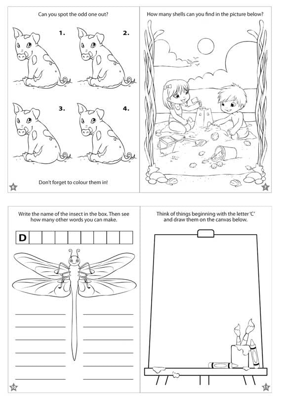6 fun sized Kids Puzzle Books