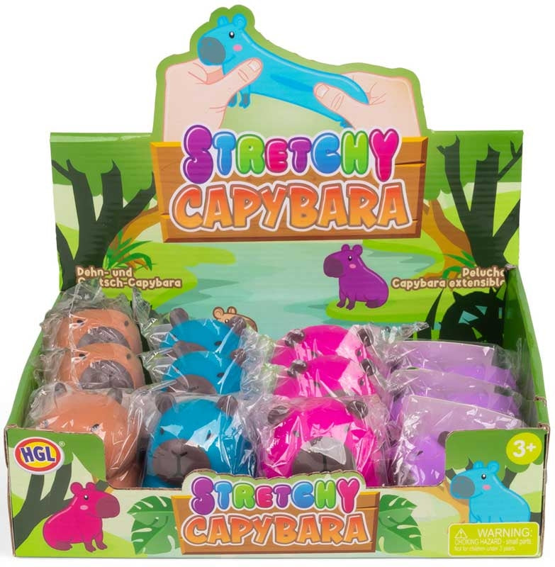 Stretchy Capybara Squeeze Toy Sand Filled. Asstd Colours