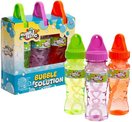 3 Pack Bubble Tastic Bubble Solution with Wands. 118ml