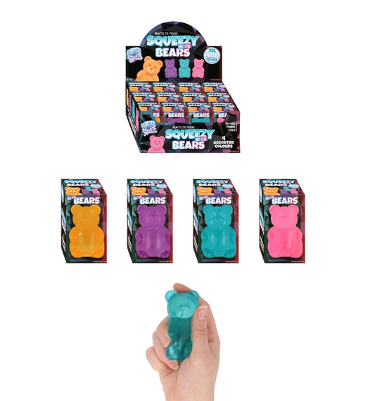 1pc Squeezy Neon Bears 7cm 4 Asst Colours