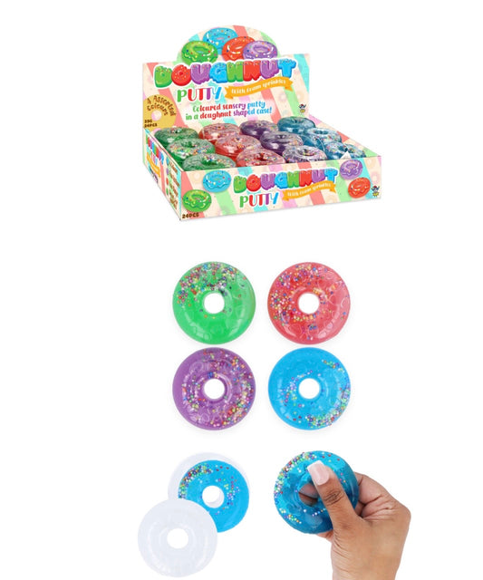 24 pcs Squeezy Putty Donut 4 Asstd Colours
