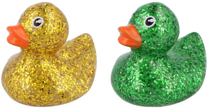 12 pcs Mini Sparkly Rubber Ducks 15g
