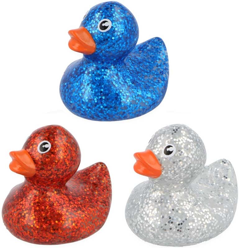 12 pcs Mini Sparkly Rubber Ducks 15g