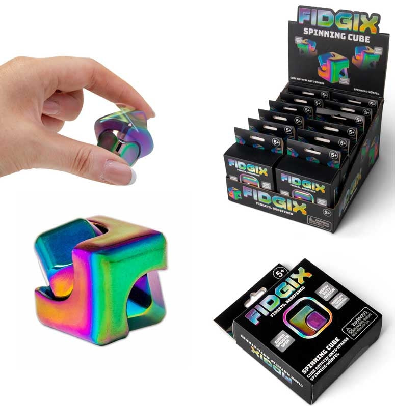 Fidgix Spinning Cube Executive Stress Toy Fidget Toy