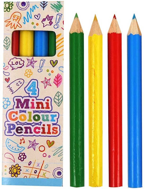 6 packs Mini Colouring Pencils 4 asst colour
