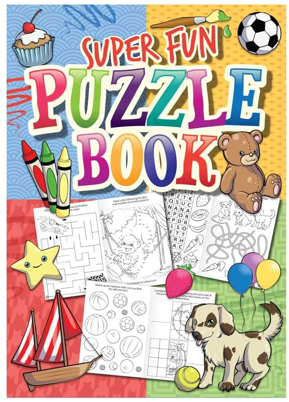 6 fun sized Kids Puzzle Books