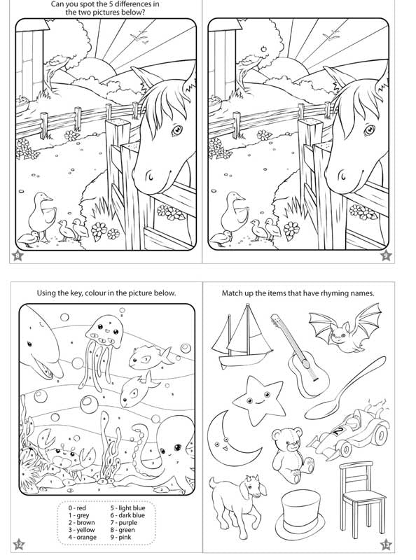 6 fun sized Kids Puzzle Books