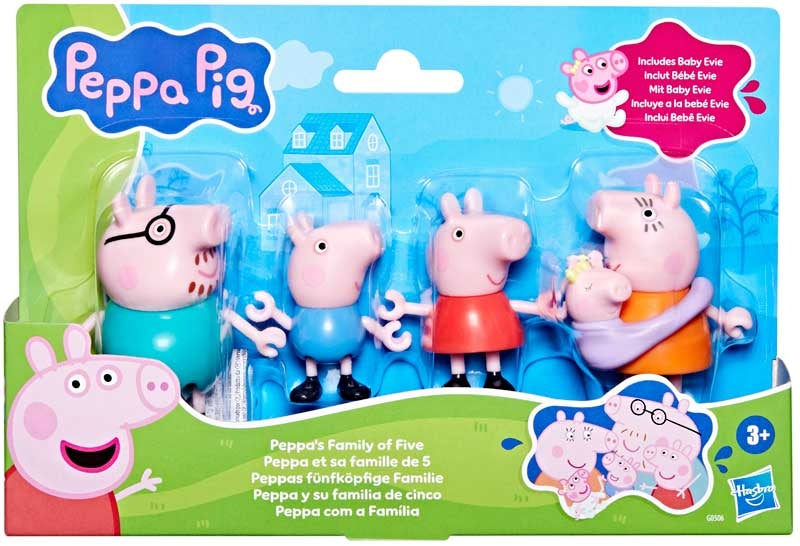 Peppa Pig Peppas Family of Five. 5 Figure set.