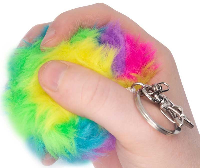 Scrunchems Furry Squish Ball Keychain ASMR Squeeze Toy
