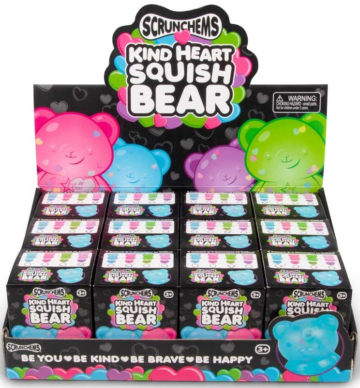 Scrunchems Kind Heart Squish Bear Asstd Colours
