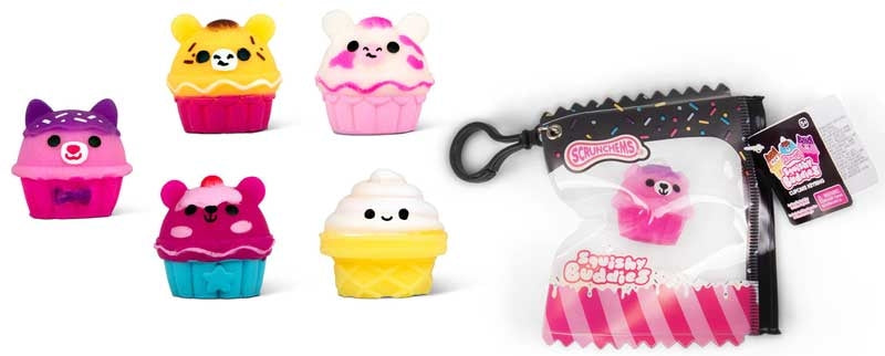 Scrunchems Squishy Buddies Cupcake keyring 1pcs