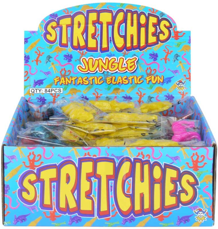 6 pcs Mini Stretchy Jungle Animals Assorted